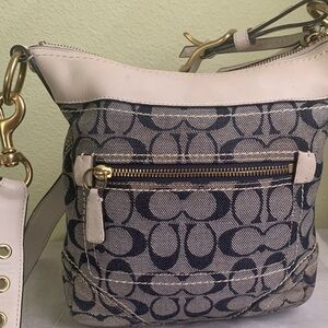 Coach Denim, Blue and Cream Crossbody Bag